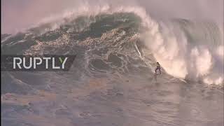 Portugal: Tow-in surfing challenge underway in Nazare