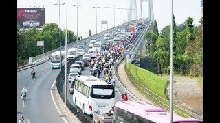 Báo Vĩnh Long| Mùng 4 tết: Cầu Mỹ Thuận đã kẹt xe