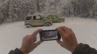 Suzuki Jimny & Niva в зимнем лесу