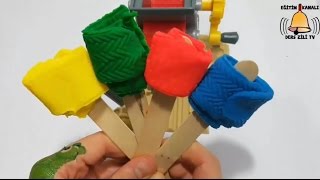 Play Doh Eğlenceli Oyun Hamuru ile Yol - İnşaat Makinesinden Dondurma Yapımı - Çocuk Videosu