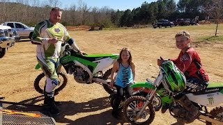 Taking the kx 450f the KX 65 the ssr 110dx and the family to ScrubNDirt!!!