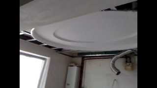 гипсокартонный потолок 1. Двойной эллипс с подсветкой. Gypsum ceiling, double ellipse