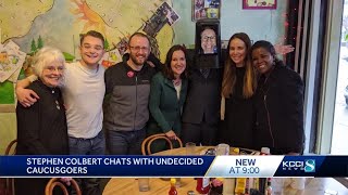 Colbert, Warren 'visit' Iowa in preparation for caucuses