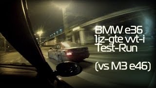 BMW 325i e36 1JZ-GTE conversion test-drive2 (VS M3)