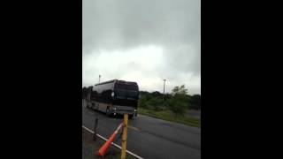 Luke Bryan's Buses Arrive in Bristow, the day after he fell off stage in Charlotte!