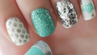 Tiffany Blue & Silver Nail Tutorial (Konad Stamping)