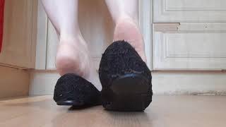 Sexy feet in trashed lacy flats..SOLD.