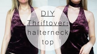 THRIFTOVER | halterneck velvet top & choker