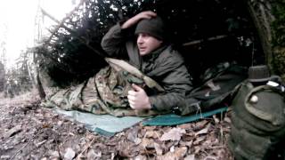 bushcraft-shelter,fire,staying overnight -3°Celsius....