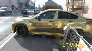 Gold BMW X6M Hammann золотая зеркальная пленка gold chrome