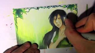 How to colour rain with Copics
