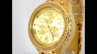 NIXON WATCH A404-1520 38-20 CHRONO ALL GOLD CRYSTAL REVIEW WOMENS A4041520 ニクソン クロノ オール ゴールド クリスタル