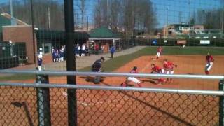 Marissa (Rizzo) Ingle drives in Rosie Hull