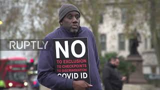 UK: Protest against COVID health pass held in London
