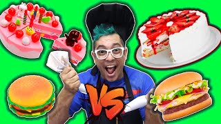 COMIDA DE BRINQUEDO VS COMIDA DE VERDADE!!! SE ERRAR???