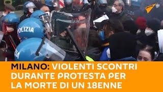 #Milano: violenti scontri durante protesta per la morte di un 18enne