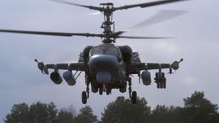 Уничтожение бронетехники ВСУ ударными вертолетами Ка-52 ВКС России