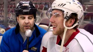 Hockey: 2 minutes in the Norfolk Admirals Penalty Box FM99's Rod Fitzwell with Pierre-Cedric Labrie