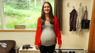 VERY PREGNANT LADY JUMPING JACKS with Big Baby Belly