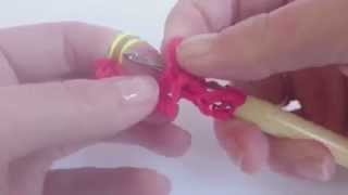 Браслет ПЕРЕПЛЕТЕНИЕ СЕРДЕЦ, только крючок, БЕЗ станка, Радужки Rainbow Loom