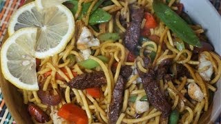 Beef Chow Mein - Chinese Noodle stir fry - Beef Lo Mein - Easy Panda Exress Noddles
