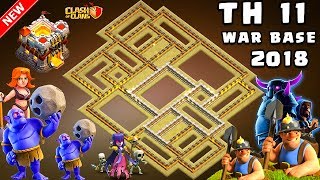 UNDEFEATED TH11 War Base 2018 Anti 3 Star With Replay Anti Bowler Anti Miner Anti Everything