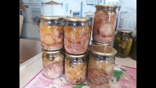 Тушенка из курочки в автоклаве