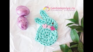 Пасхальный кролик (зайчик) из трикотажной пряжи