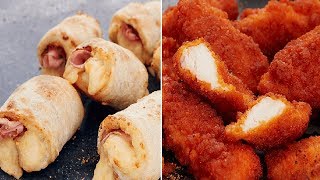 Stückwerk Chicken Strips Spicy und Gefüllte Pizzabrötchen mit Käse & Schinken | Essen & Trinken