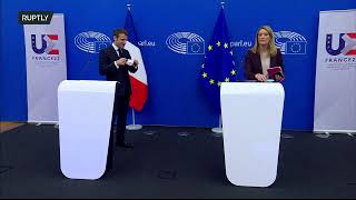 New EP president Metsola and Macron hold presser as France takes over EU presidency