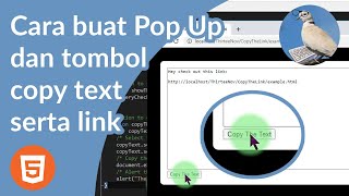 Bagaimana cara membuat tombol untuk menampilkan popup berisi tulisan untuk bisa dicopy ke clipboard?