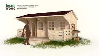 Хозяйственный блок из бруса 5x3,5 с верандой (сборка 3d)