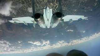 Перехват самолета-разведчика условного противника дежурной парой Су-30СМ Южного военного округа