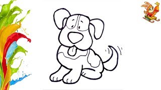 Раскраска для детей.  СОБАЧКА. DOGGIE. Учим цвета.Glitter. Coloring and drawing