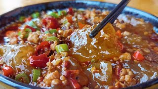 【小穎美食】紅薯粉最好吃的做法，鍋裡攪一攪，勁道Q彈比豬蹄還好吃，太香了