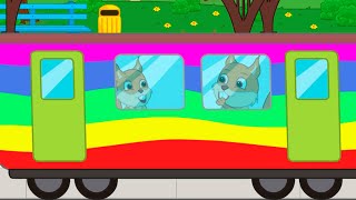 Famille d'Écureuil - Voyager Dans Un Train Coloré Animé 2022 en Français