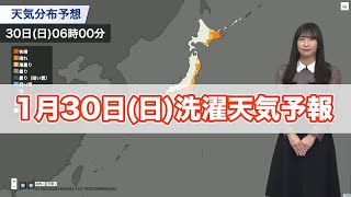 明日1月30日(日)の洗濯天気予報