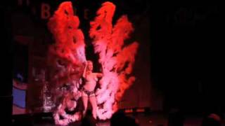 Catherine D'lish with the World's Largest Feather Fans - NOBF
