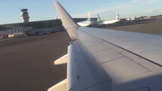 Pacific Blue Flight The Movie NZ to Au with Turbulence Wing View 04NOV11