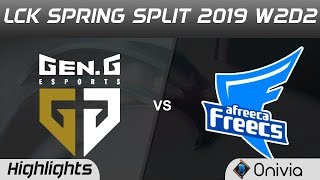 GEN vs AFS Highlights Game 1 LCK Spring 2019 W2D2 Gen G Esports vs Afreeca Freecs by Onivia