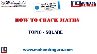 SQUARE : CRACK MATHS WITH SHORTCUT & TRICKS - SBI SPECIAL 2016 :  ENGLISH VERSION