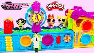 POWERPUFF GIRLS Use Play Doh Mega Fun Factory Playset to Magically Create Surprise Toys!