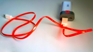 Красный USB кабель гирлянда + отзыв. Aliexpress