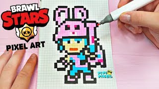 ПЕННИ ЗАЙКА  из ИГРЫ BRAWL STARS РИСУНКИ ПО КЛЕТОЧКАМ -PIXEL ART