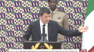 Italian Prime Minister addresses Ghana's parliament.