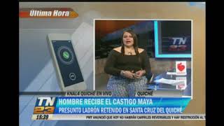 Hombre recibe el castigo maya en Santa Cruz del Quiché