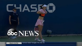 Controversy after female tennis player punished at US Open