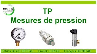 TP Mesures de pression (BTS TPIL)