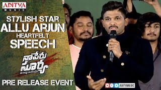 Stylish Star Allu Arjun Heartfelt Speech @  Naa Peru Surya Na Illu India Pre Release Event