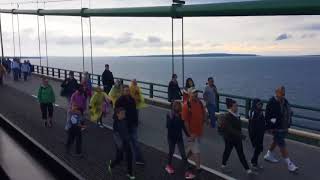 Mackinac Bridge walkers heading south